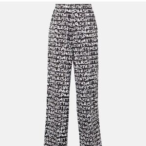 VETEMENTS Printed high-rise cotton wide-leg pants